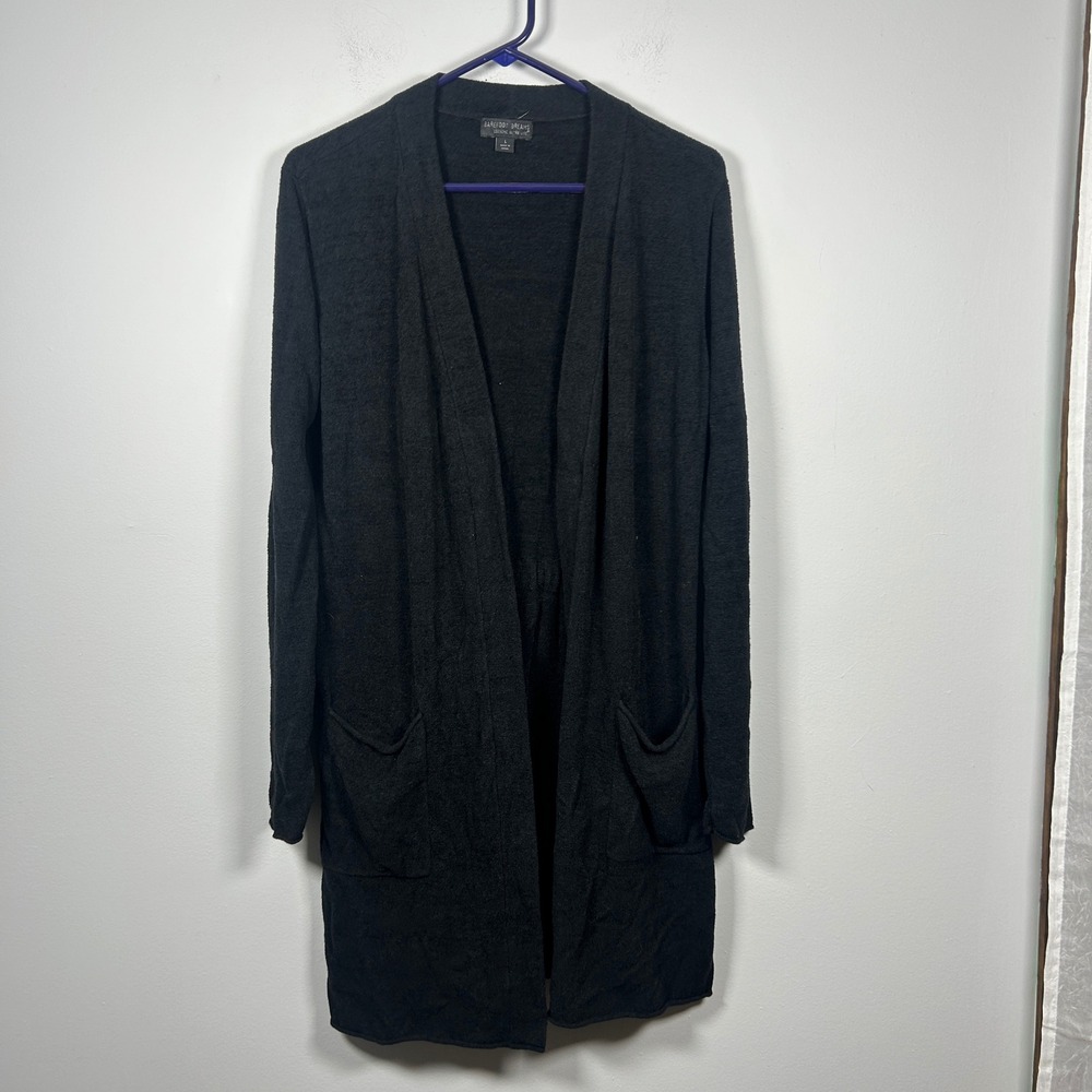 Barefoot Dreams Cardigan Womens L Black CozyChic Ultra Lite Sweater Lounge Cozy